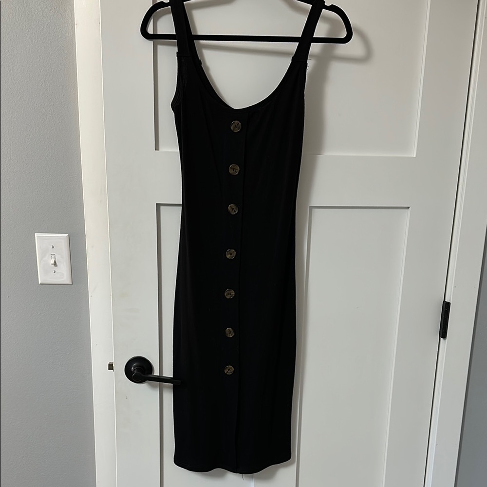 Elegant Black Button-Down Dress